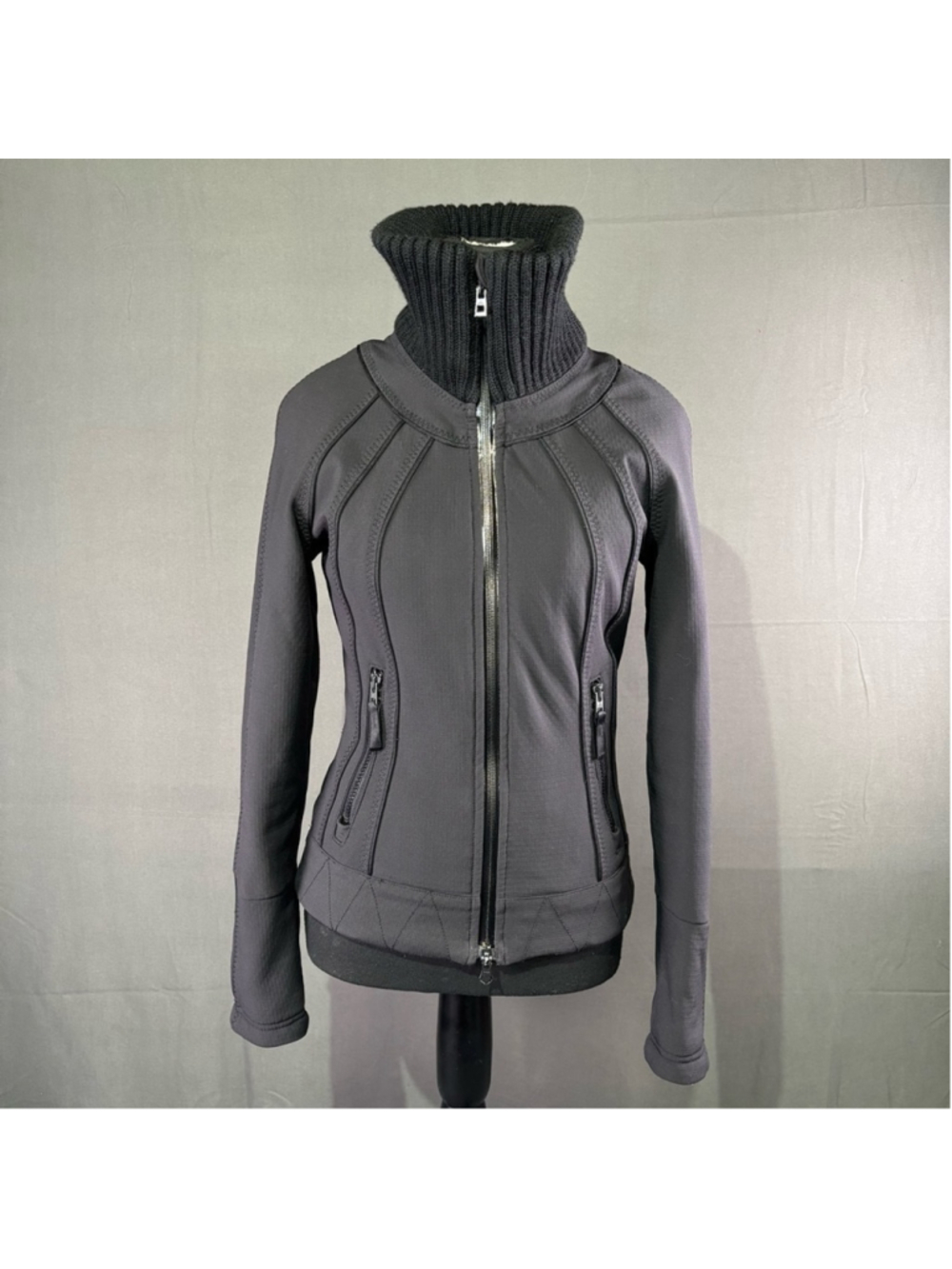 Adidas Stella McCartney Jacket XS PrimaLoft Zip Fitted Athleisure Running Black